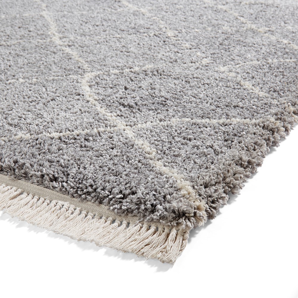 Boho 5413 Berber Shaggy Modern Rugs in Grey